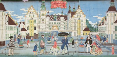 Paisaje de una ciudad próspera en América, 1861 de Hiroshige II